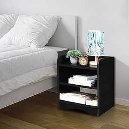 ABOUT SPACE Wooden Side Table - Night Stand & End Table Organiser - 2 Tier Shelf Space Saver Storage Organizer - Bedside Furniture for Bedroom,Living Room,Hallway(L 40 x B 30 x H 46 cm,Lemon Oak)-image-28