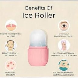 Ice Roller for Face | Ice Roller for Face Massager | Face Ice Roller for Men & Women | Ice Cube Roller for Glowing Skin & Puffy Eyes | Reusable & Unbreakable|Type -120 for Home and Kitchen-5