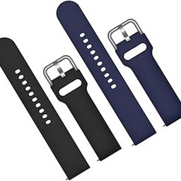 22mm Soft Silicone with Metal Buckle Strap Replacement Belt Band for Fastrack Reflex Vox, Reflex Nitro, Reflex Kruz, Reflex Hello, Revoltt FS1 Smart Watch Strap (Pack Of 2)-27