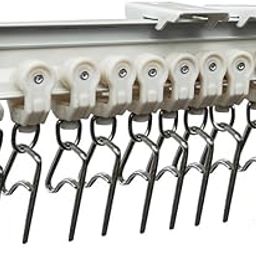 GREEN DECOR Aluminum I-Track Channel Curtain Track for Window/Door/Office Ceiling Fit, Complete Accessories Set with Runners,Hooks,EndCaps,Brackets,Screws&WallPlugs (Ivory Color,2 Feet)-image-57
