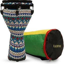Kadence Djembe Drum 10” Fiber Skin, African Hand Carved Percussion Drum, With easy tuning brackets for beginners/professionals (10 Inch) (KAD-DJE-10)-picture-12
