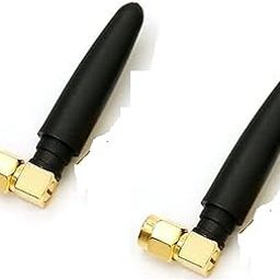 NISTECH 2.5dbi Whip Antenna with Right Angle Fixed (2 pcs) Rubber Duck Omni SMA Male Connector Antenna Use for WiFi-16