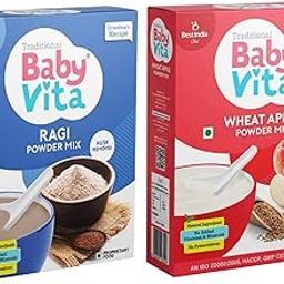 Babyvita® Ragi & Wheat-Apple Powder Mix Combo | No Preservatives, No Added Vitamins & Minerals (200gm + 200 gm, Pack of 2)-image-26
