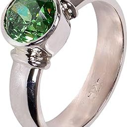925-92.5 Sterling Silver American Diamond Stone Green Colour Finger Ring for Men and Boys (26)-image-61