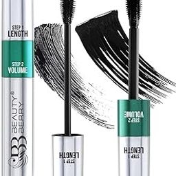 Beauty Berry Twin Turbo 2 in 1 Volumizing and Lengthening Mascara - Black, 15 ml | Long Lasting, Lightweight, Quick Drying, Smudge Proof, Waterproof for Women-15