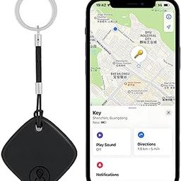 Bluetooth Tracker and Item Locator: Key Finder, Smart tag Item Finder Works with Apple Find My(only iOS Compatible),1 Year Replaceable Battery, Smart Tracker for Keys Bags Wallets Pet (Black-1pack)-18