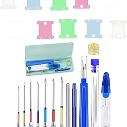 23PCS Embroidery Kit for Beginners, Punch Needle, Punch Needle Embroidery Kit with Winding Board for Beginners Perfect for Enthusiasts and Women-18
