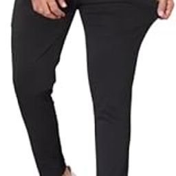 Stretchable Casual Pants for Men | Stylish Slim Fit Men's Wear Mid Rise Trousers for Office | Mens Fashion | Modern Mens Trouser Black-image-6