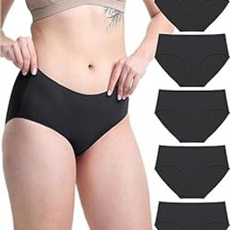 SunFlux® Women's Cotton Underwear No Show Hipster Panties with Seamless Look No Panty Lines-image-46