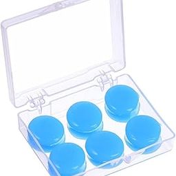 AUGEN Reusable Soft Silicone Earplugs Waterproof Moldable Earplugs Noise Reduction Ear Plugs for Sleeping, Swimming, Travel, Studying, Working, 3 Pairs with Storage Box (Blue)-54