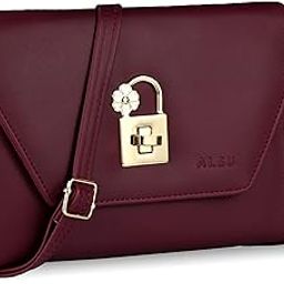 Women's Maroon trendy Sling Bag | Twist lock closure | deattachable straps |4 card slots (gdu-025mar)-4