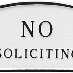 Montague Metal Products SP-10S-WB No Soliciting Arch Statement Plaque, Standard, White and Black-image-69