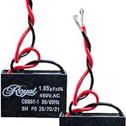 Royal® 1.85 uf/mfd Wall Fan/table fan/Pedestal fan/Exaust fan Capacitor 450 VAC - Square Shape (Pack of 2) (black)-image-24
