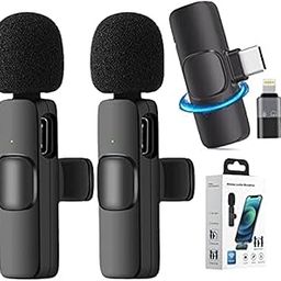 ASGTRADE Dual Wireless Microphone for USB-C Phone/iPhone Wireless Mic for Youtubers Facebook Live Stream for Recording Vlog (2 Microphone+ 1 Receiver) (Compatible with USB-C/iPhone) (Dual Mic K9)-9