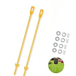 Yard Sign Stakes, Set of 12, Metal, For Outdoor Advertising Signs (Yellow)-image-44
