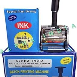 Alpha India Manual Batch Printing Machine Groove Type,(with 3 MM,Letters)-30