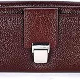 Stylish Genuine Leather Purse Wallet Clutch with Magnetic Loop Closure for Women & Girls, (Brown)-image-4