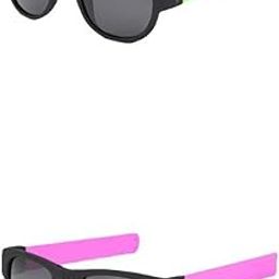 UJEAVETTE 2X Slap Wristband Wrist Folding Sunglasses Trendy Foldable Sun Glasses - Sporting Goods- Cycling- Sunglasses & Goggles-image-72