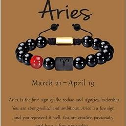 Zodiac Bracelet for Men Women, 8mm 10mm Natural Black Onyx Stone Star Sign Constellation Horoscope Bracelet Gifts-image-31