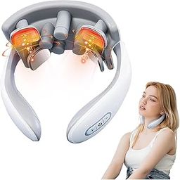 Electric Neck Massager with Heat | Pain Relief Deep Tissue, Intelligent High-End Shiatsu Vibrating Neck Massage | Electric Massager for Neck Relaxation, Wireless Massager for Home and Office (Stanndard)-image-61