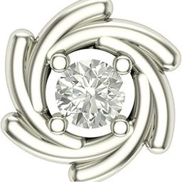18K White Gold Diamond Nose Pin for Women-image-36