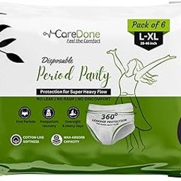 Caredone Ultra Absorbent Disposable Period Panties, L-XL, 0% Leaks, Sanitary protection for women & Girls, Maternity Delivery Pads. (6 Panties (L/XL))-picture-22