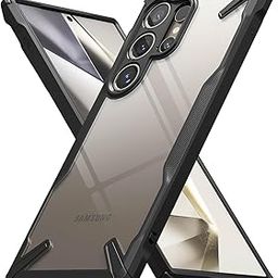 Ringke Fusion-X Compatible with Samsung Galaxy S24 Ultra Case Cover Transparent Hard Back Soft Flexible TPU Bumper Scratch Resistant Shockproof Protection Samsung S24 Ultra Back Cover - Black-38