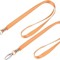 Metal Clip Card Name Hanging Strap Neck String 2.5ft 2pcs Orange-image-13