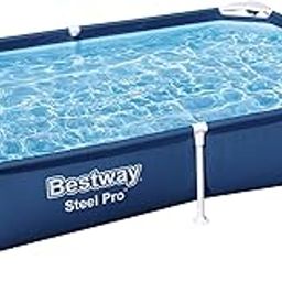 Bestway Above Ground Portable Steel Pro 7.3feet Length, 4.11feet Width & 1.4feet Height Swimming Pool (56401)-picture-12