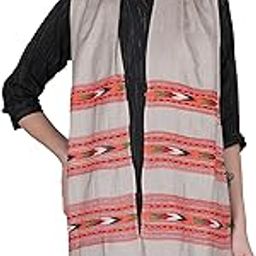 Shoogloo Mart: Handwoven Pure Wool Muffler – Grey 3 Patti Embroidered Design | Cozy, Soft, and Warm Winter Scarf | Traditional Craft Winter Fashion for Men and Women (Grey)-image-90