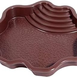 BNF® Tortoise Water Bath Bowl Reptile Water Dish for Pet Supplies Gecko Chameleon Brownish red|Pet Supplies | Reptile Supplies|1 Reptile Feeding Bowl-image-57