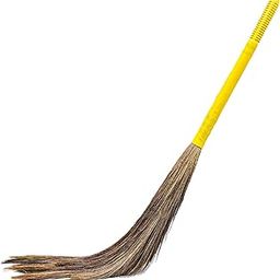 RATAN Broom R-22 Phool Jhadu Natural Garo Hill Grass with 49.5cm Heavy Duty Plastic Handle for Home & Office Floor Cleaning Easy Dust Removal (Pack of 1,Random Color)-image-30
