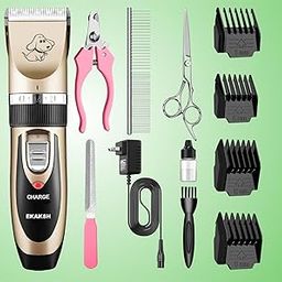 EKAKSH- Pet Hair Trimmer Professional Dog Cat Rechargeable Trimmer Cordless Electric Quiet Hair Clipper Grooming Kit Set Pets Hair Trimmer Kit Long Short Hair Shaver for All Pets-image-109
