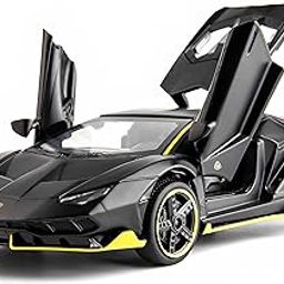 Kiddie Galaxia Die-Cast Metal Lamborghini Toy Model Pull Back Car With Openable Doors, Sound & Light - Super Car for Birthdays, Gift Party Decorations - Great for Kids, Boys, Girls & Adults, Black-picture-22