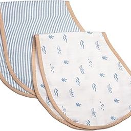 Masilo 100% Organic Muslin Burp Cloth & Bib for Newborn Baby/Ultrasoft Large Reusable Bib/Absorbent & Soft Burp Cloth for Teething Babies (2 Pack) - Boat-15