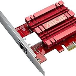 ASUS XG-C100C 10Gbase-T Pcie Network Adapter with Backward Compatibility of 5/2.5/1G and 100Mbps ; RJ45 Port and Built-in Qos, Red-10