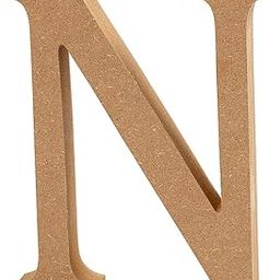 Unfinished MDF English Upper Case Alphabets N Cutouts for DIY Art and Craft Work (N_H x Thick -6 in x 11mm, 6 Inch, brown)-30