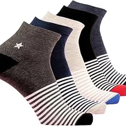 lux mozze ORBIT Striped Stylish Socks made with Combed Cotton, Moisture & Anti-Odour Free with Comfortable Fit- Pack of 5-picture-23