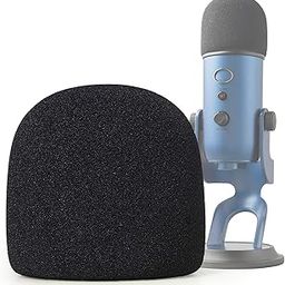 Microphone Foam Mic Windscreen Cover for Blue Yeti, Yeti Pro Microphones, Blue Yeti Pop Filter Wind Shield by SUNMON (Black)-15