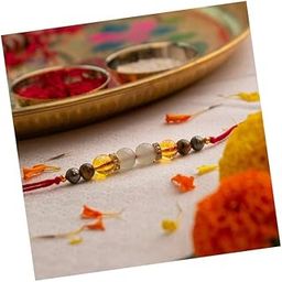 Siddh Dhan Yog Rakhi for Brother Combo | Blessed & Energised Pyrite, Tiger Eye, Citrine & Carnelian Crystals | Rakhi Gift for Brother with Roli-Chawal | For Wealth & Prosperity-image-52