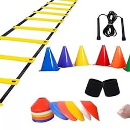 FELIDAE Versatile 2-Meter Agility Speed Ladder Set in Multicolor for Training and Speed Drills-31