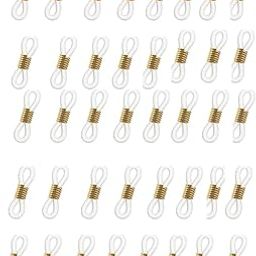 BARBUDDY 40 Pcs Eyeglass Holder Ends,Rubber Metal Ends,Rubber Connectors Ends for Eyeglass Chain/Holder DIY Connector Strap Eyelets Rope-image-45