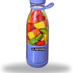Apronix Portable Blender, Slim Juicer for Smoothies, Shakes and Juices | 350ml, USB Rechargable with 6 Sharp Blades | Perfect for Gym, office, work and Travel | Purple-image-50