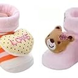3d face unisex soft newborn anti skid ANTI SLIP booties socks (0-6 months)-image-22