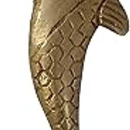 Purpledip Brass Handle: Fish Shape Vintage Design Grip for Door Window Dresser Cupboard Drawer, 4.5 Inches Long, Golden (11024)-image-52
