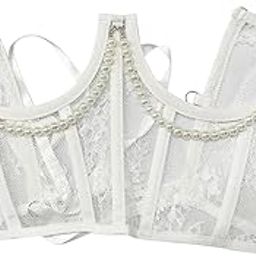 ™ Lace Belt Tie Back for Women Underbust with Beads Chain White | s & Bustiers | Intimates & Sleep-image-6