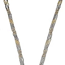 Shrungarika vati/Davli mangalsutra with 36 inch black beads gold chain mala for women long mangalsutra(535)-image-51
