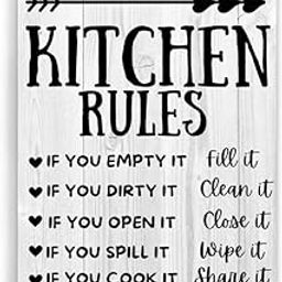 Funny Wooden Hanging Sign Kitchen Rules Home Wooden Door Sign Rustic Wall Decor For House Party Farmhouse Outdoor Indoor Decorative Signs 6 X 12 Inch-image-24