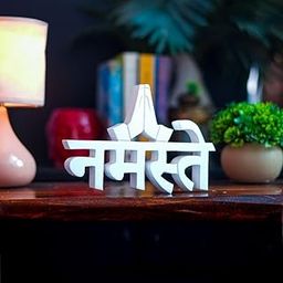 Nukkad Tales Namaste – White, Aesthetic table decor for home or office, desk or Shelf. Quirky room decoration showpiece, ideal for birthday gift and inspiring wall decor (20.3 x 10.7 x 5 cm)-image-83