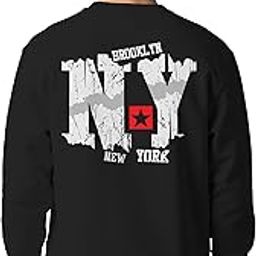 Winter Sweatshirt for Men Brooklyn NY Typographic Crew Neck Cotton Blend Full Sleeve Oversized Sweatshirt-image-43